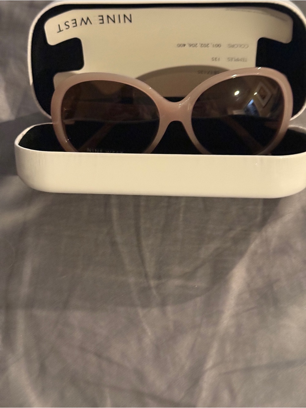 Nine West Blush Pink Oval Women's Sunglasses